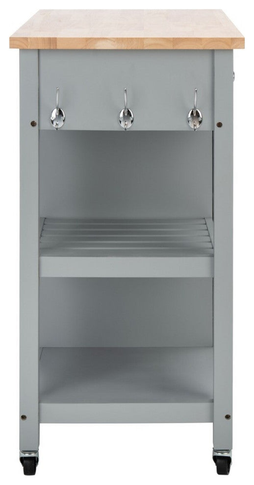 Safavieh Locklyn 1 Door 2 Drawer 2 Shelf Cart, Grey/Natural