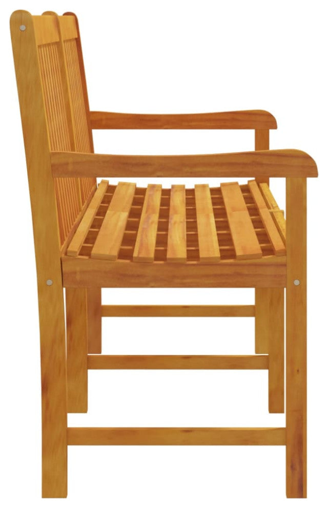 vidaXL Outdoor Patio Bench Garden Park Bench with Armrests Solid Wood Acacia