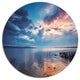 Dramatic Sky Over Sunset Lake, Landscape Disc Metal Wall Art, 36"
