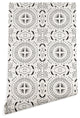 Deny Designs Holli Zollinger Mandala Tile Light Wallpaper, Black, 2'x10'