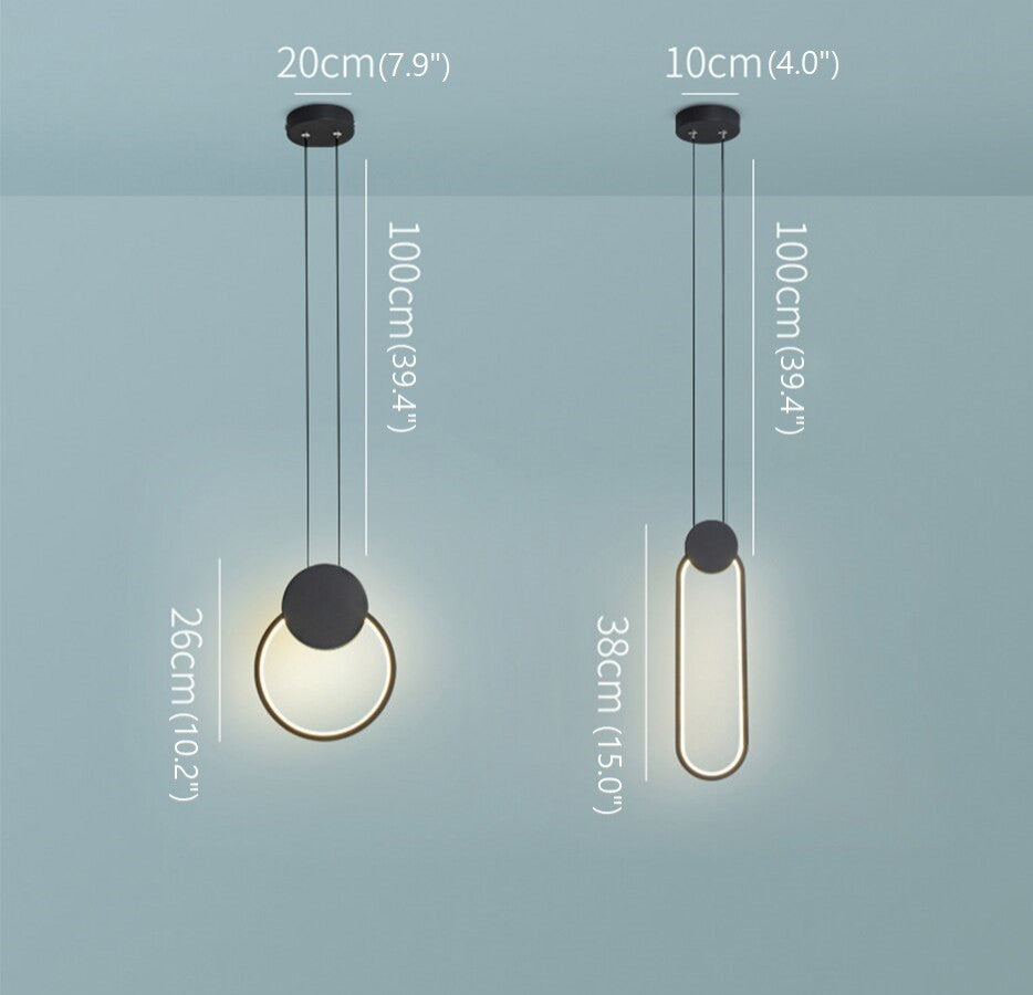 MIRODEMIÂ® Bouyon | Modern LED Minimalist Creative Long Pendant Light, Round