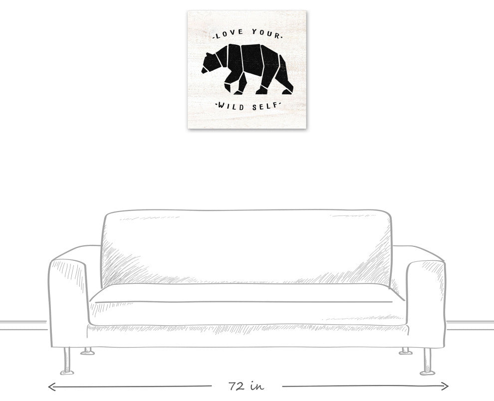 Love Your Wild Self Bear 24x24 Canvas Wall Art