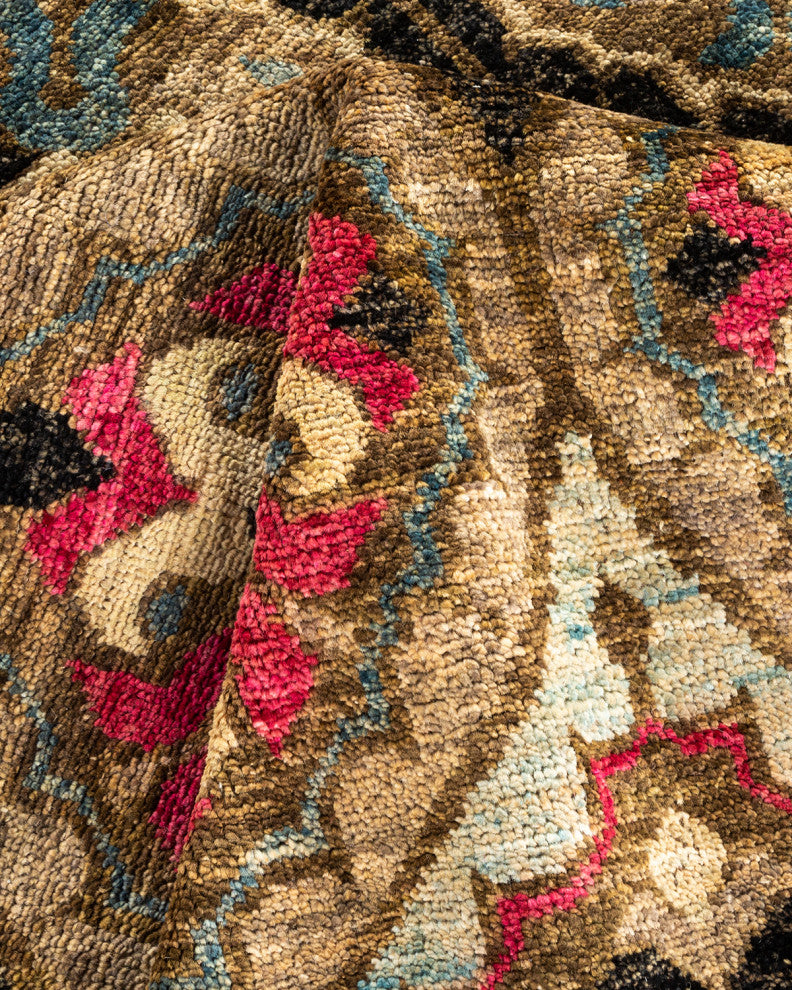 Modern, One-of-a-Kind Hand-Knotted Area Rug Multi, 4' 0" x 6' 0"