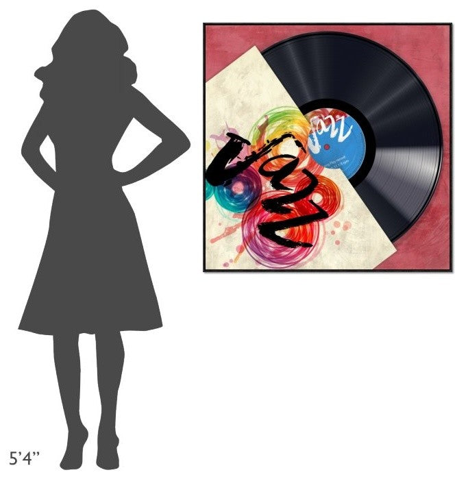 "Vinyl Club, Jazz" Framed Canvas Giclee by Steven Hill, 37x37"