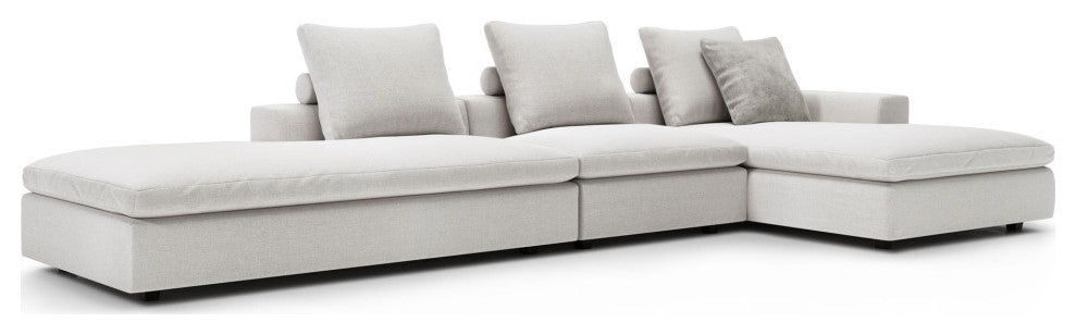 Lucerne Modular Chaise, Ashen Fabric, Ashen Fabric, Set12a-3pc