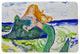 Betsy Drake Mermaid on Rock Door Mat 18x26