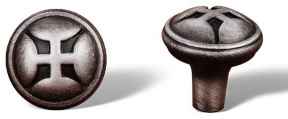 Distressed Nickel RKI Solid Four Petal Knob, RKICK9314DN