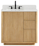 Clayton Bathroom Vanity, Washed Light Brown, 36", No Mirror