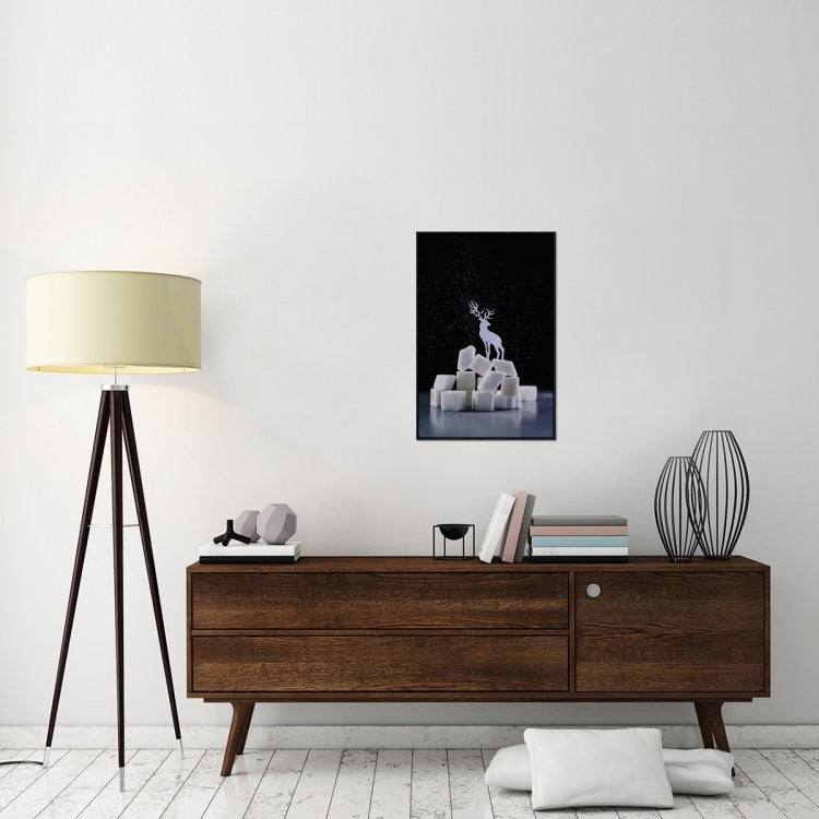"Reindeer (Powdered Sugar)" Framed Canvas Giclee by Dina Belenko, 21x31"