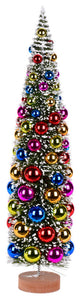 24" Frosted Green Tree With Multi Balls