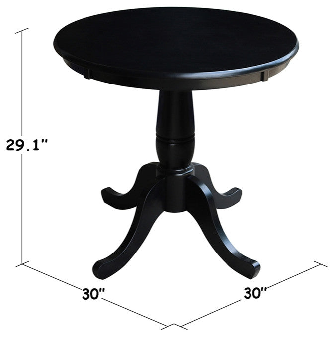 International Concepts 30" Round Dining Table in Black