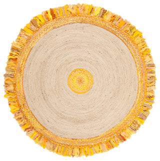Safavieh Cape Cod Collection CAP212 Rug, Gold/Natural, 5' Round