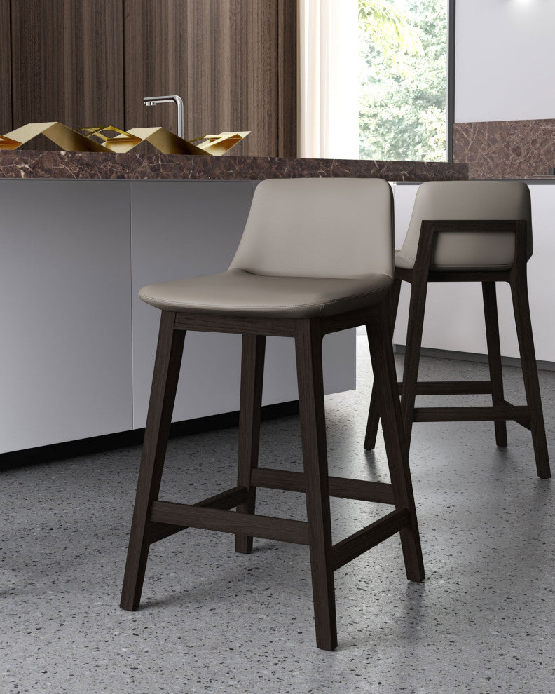 Mercer Counter Stool, Castle Gray Eco Leather