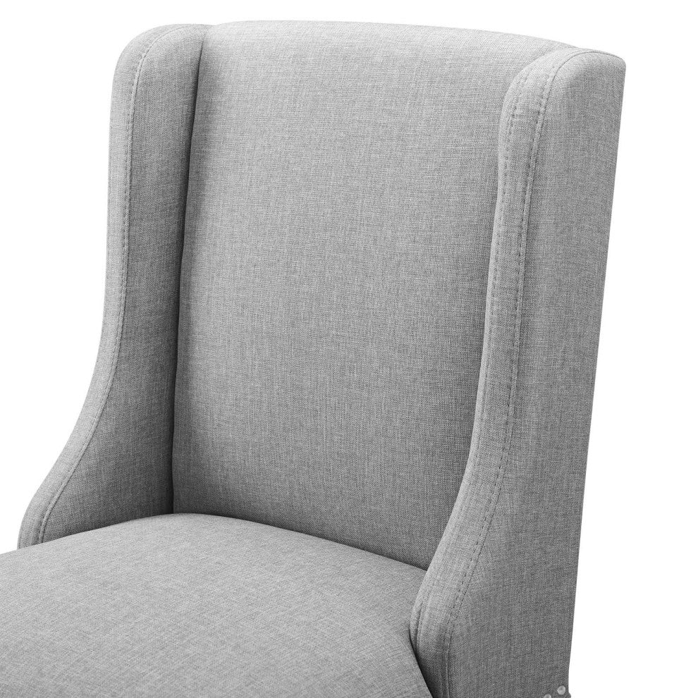 Counter Stool Chair, Fabric, Wood, Gray, Modern, Bar Cafe Bistro Restaurant