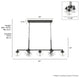 Saddle Creek Noble Bronze, Clear Glass 7-Light Linear Chandelier