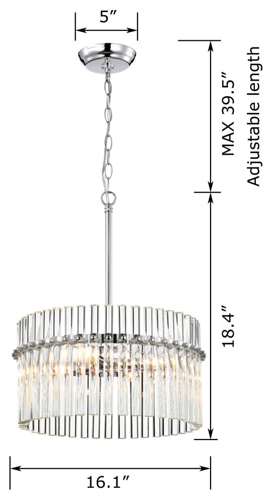 Eva 4-Light Chrome Finish Crystal Chandelier