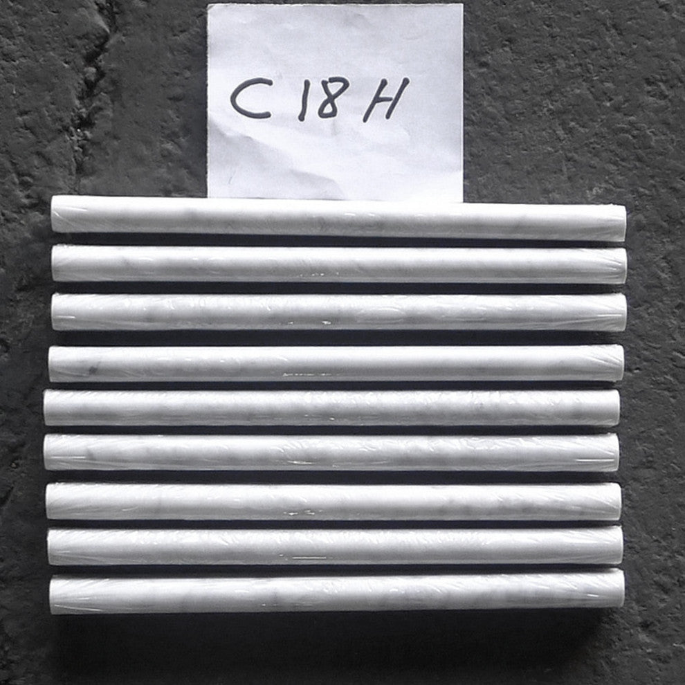 Carrara White Marble Venato Carrera Pencil Liner Trim Molding Honed, 1 piece