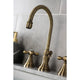 KS2983AX Widespread Bathroom Faucet With Brass Pop-Up, Antique Brass
