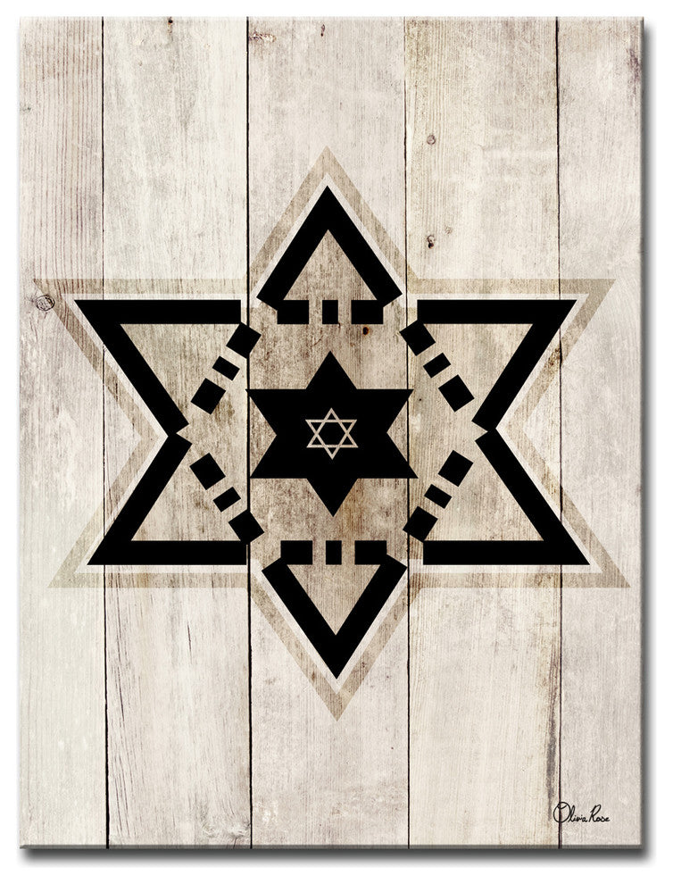 Ready2HangArt Inspirational 'Star of David VIII' Wrapped Canvas Wall Art