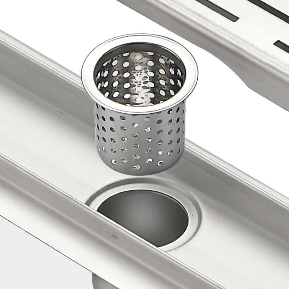 Kube Linear Drain With Pixel Grate, 36''