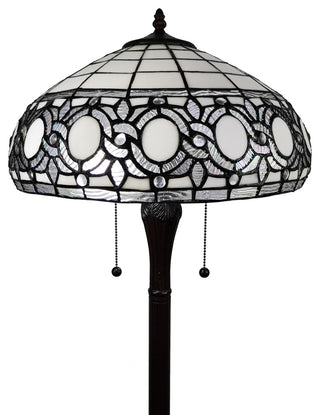 Tiffany Style 2 Light Old Fashioned Floor Lamp, 62" Tall