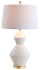 Alba 29" Geometric Ceramic and Metal LED Table Lamp, Gray