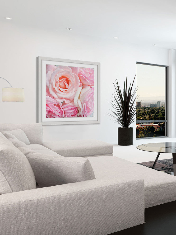 Marmont Hill, "Pink Roses" by Sylvia Cook Framed Painting Print, 18x18