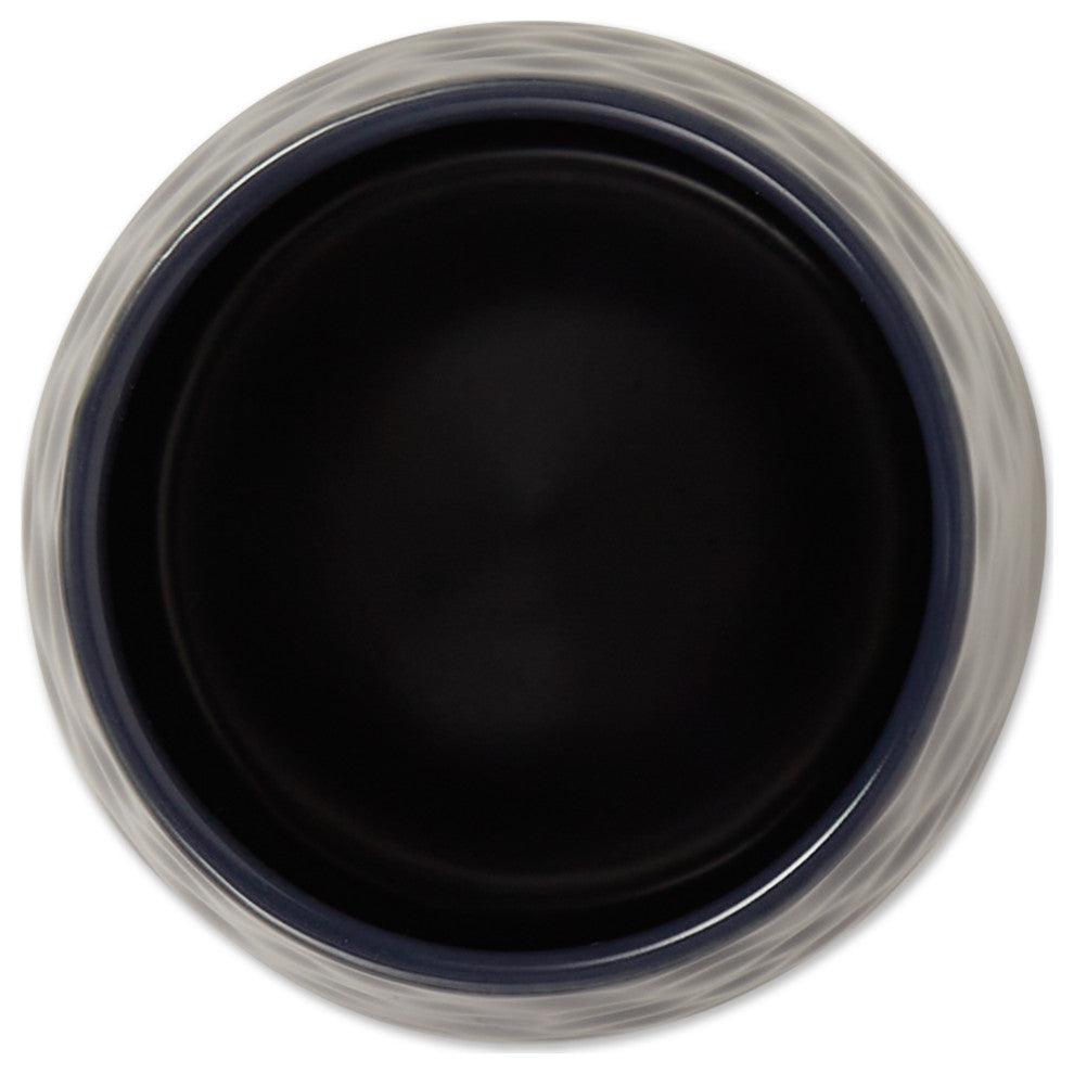 Indigo Blue Matte Dimple Texture Ceramic Canister (Set of 2)