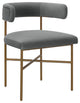Kim Performance Velvet Chair in Grey - Grey
