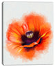 Cute Orange Watercolor Flower, Flowers Canvas Wall Artwork, 12"x20"
