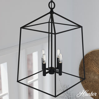 Fair Oaks Flat Matte Black 4 Light Pendant