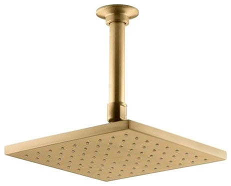 16" Gold Tone Square Multi Color LED Rain Shower Head