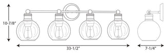 Hansford Collection 4-Light Bath and Vanity, Polished Nickel