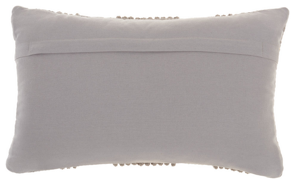 Mina Victory GC103 Throw Pillow, Light Grey, 12"X20"