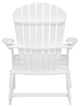 Outdoor Acacia Wood Folding Adirondack Chairs With Cushions, Set of 2, White/Navy Blue