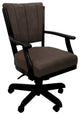 Classic Caster Swivel Dining Chair on Wheels, Solid Wood, Northwest Whiskey - Black