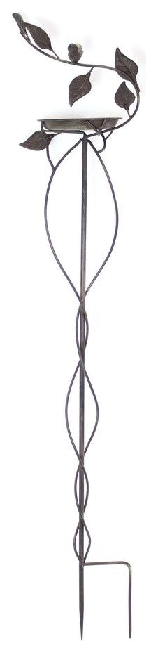 46" Metal Garden Stake Bird Feeder With Bird On The Branch