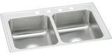 LR29185 Lustertone Classic Stainless Steel 29" x 18" Double Bowl Drop-in Sink