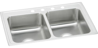 LR29185 Lustertone Classic Stainless Steel 29" x 18" Double Bowl Drop-in Sink