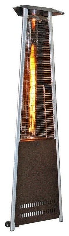 Triangle Variable Flame Patio Heater With a Golden Hammered Finish