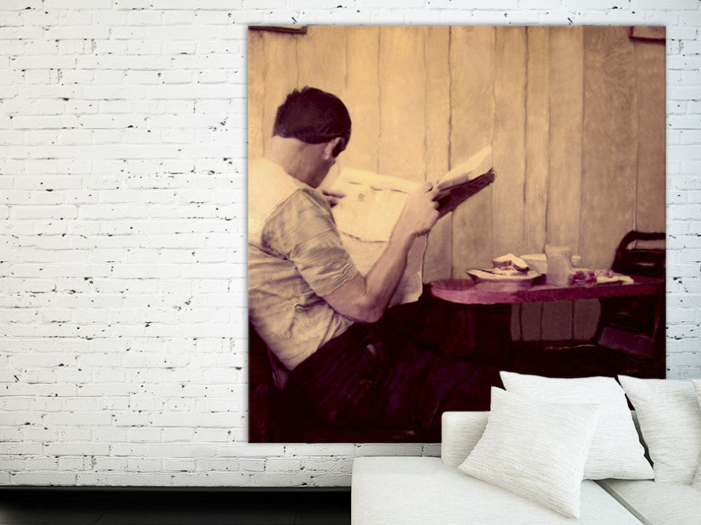 "Reading Man" Fine Art Giant Canvas Print, 54"x54"