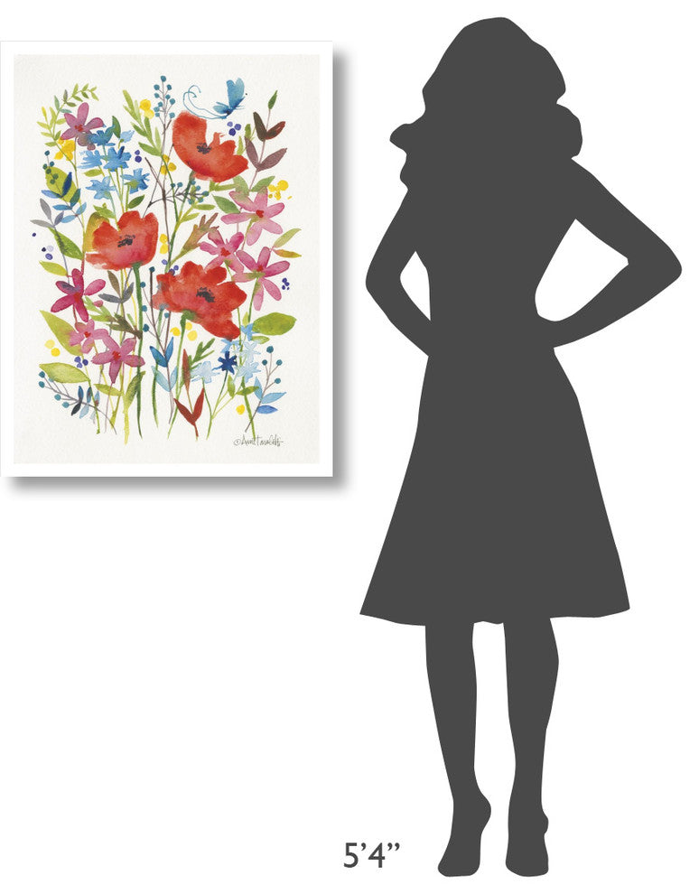 "Watercolor Flowers IV" Digital Paper Print by Anne Tavoletti, 26"x34"
