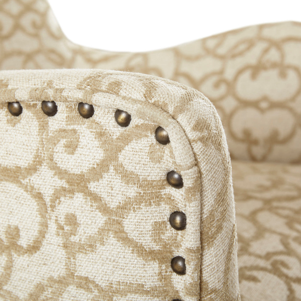 Madison Park Angelica Patterned High Wingback Style Armed Dining Chair, Set of 2