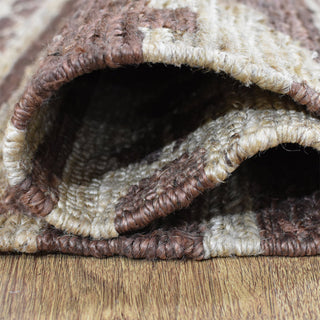 HAND KNOTTED SUMAK JUTE ECO-FRIENDLY SOLID AREA RUG,Brown Beige,Oriental,Outdoor, [Rectangle] 5'x8'