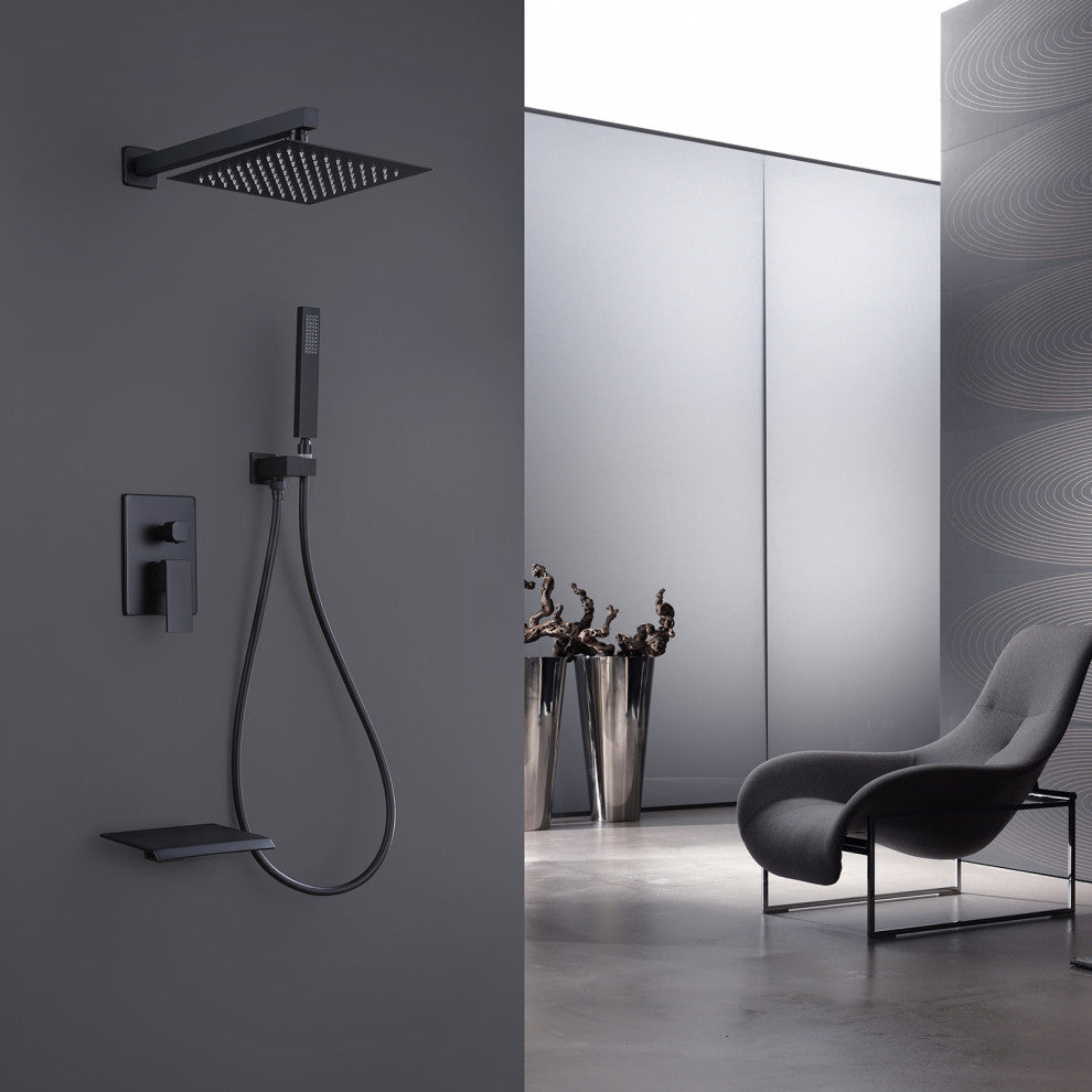Wall Mounted Pressure-Balanced Rainfall Shower System With Tub Spout RB0907