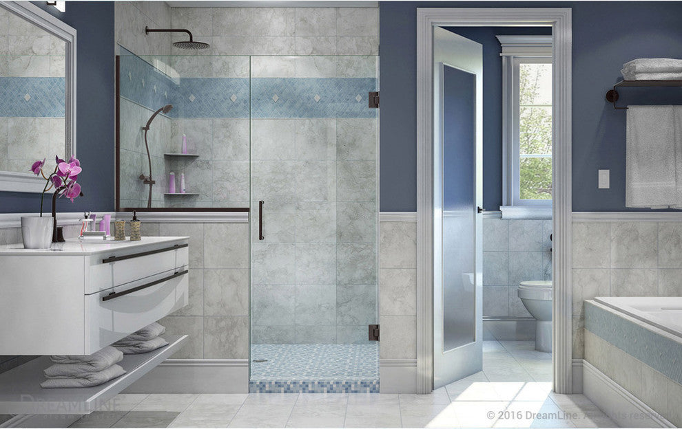 Unidoor Plus 65-65.5" Shower Door, Oil Rubbed Bronze