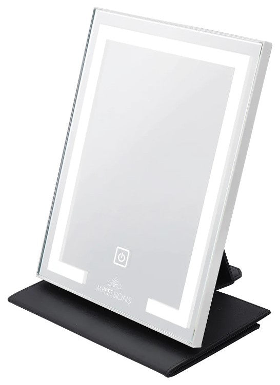 Lumiere Touch Pad Mini LED Makeup Mirror, White, Led Strip Light