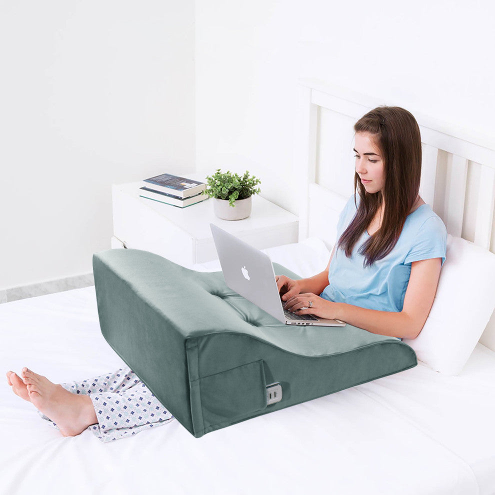 Reading Pillow Bed Foam Wedge Adult for Back Support, Gray, 24x9x21