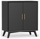 Alpine Furniture Flynn Small Wood Bar Cabinet in Black