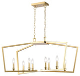 Verna 8-Light Gold Metal Frame Candle Chandelier